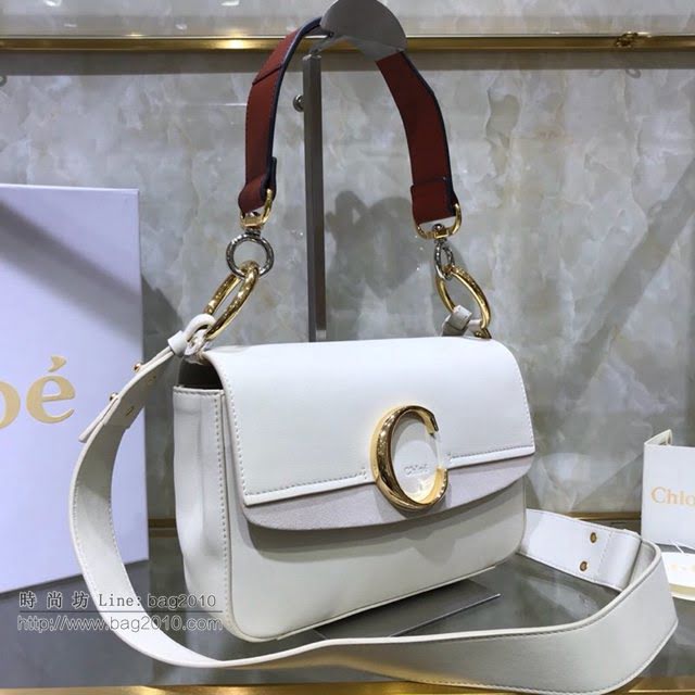 Chloe女包 克洛伊經典C形飾扣寬肩帶包包 Chole手提肩背斜挎包  jjh1373